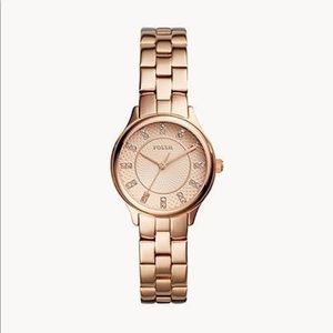 Rose gold Fossil watch